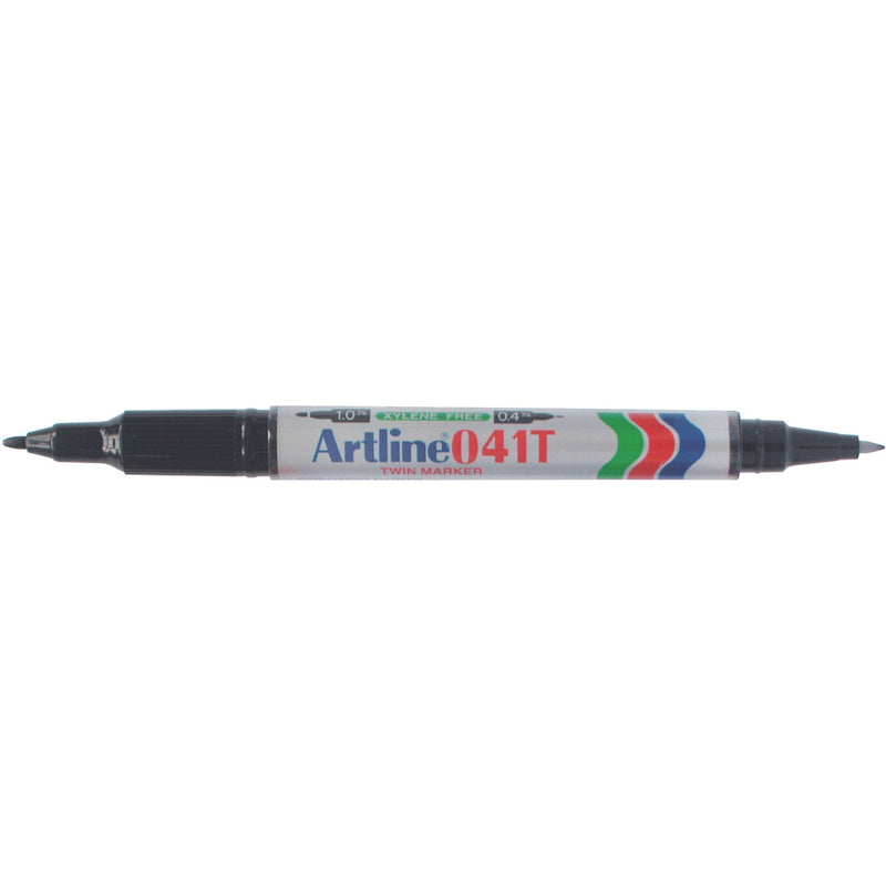 artline 041t permanent dual nib marker black