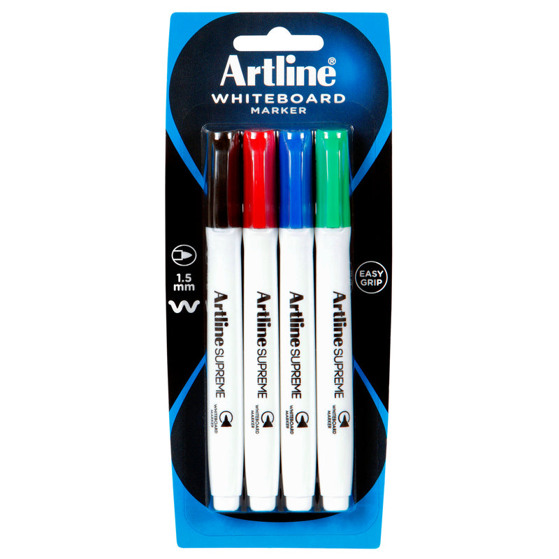 artline supreme whiteboard marker assorted pack of 4