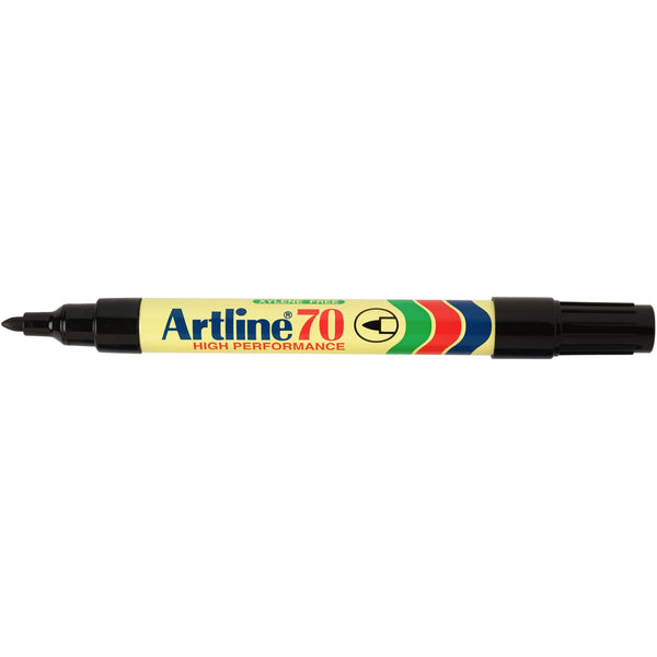 artline 70 permanent marker 1.5mm bullet nib box of 12#Colour_BLACK