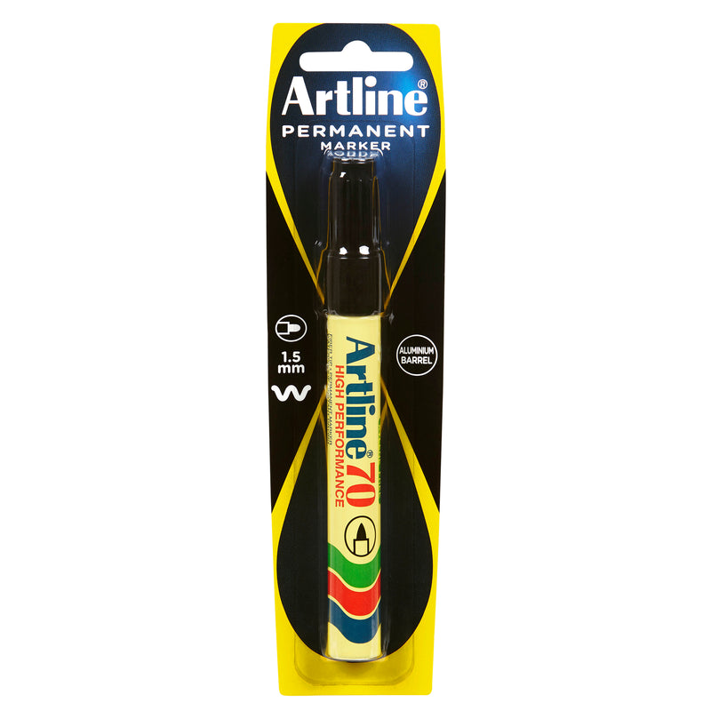 artline 70 permanent marker 1.5mm bullet nib black hangsell