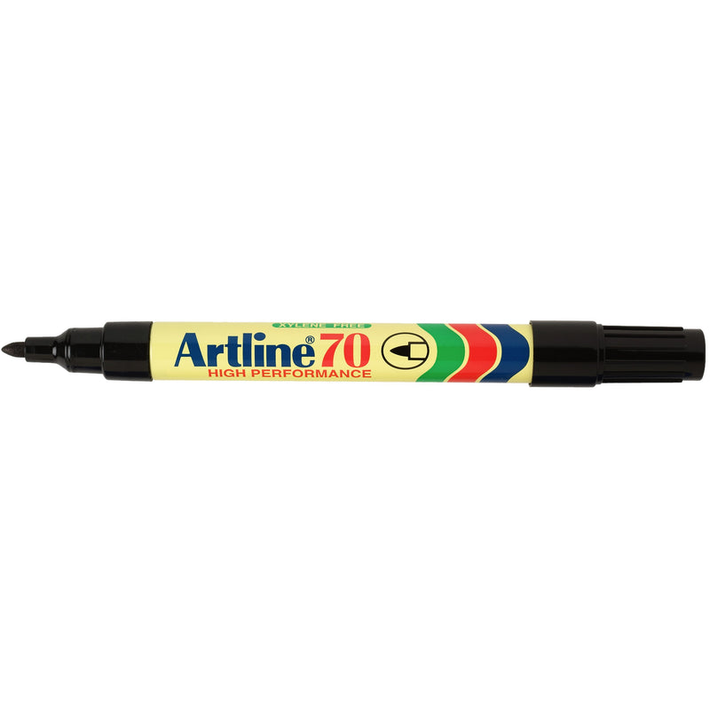 artline 70 permanent marker 1.5mm bullet nib black pack of 2