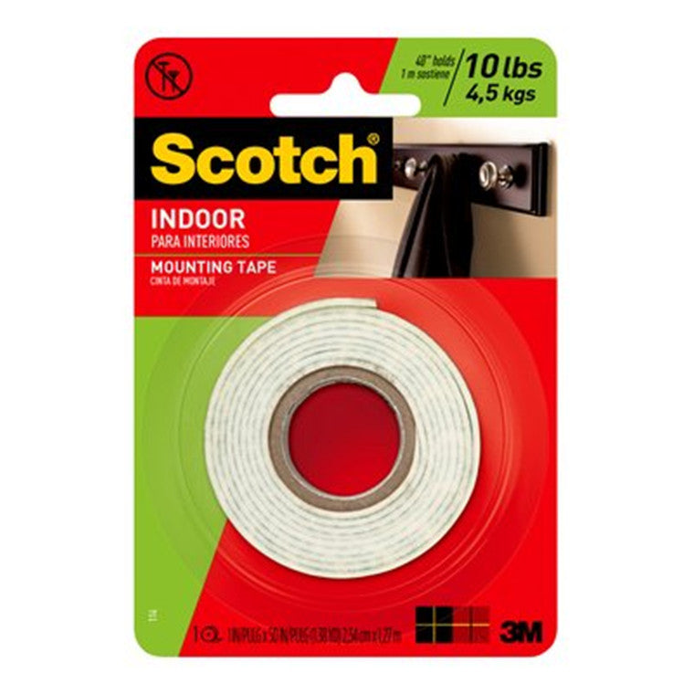 scotch indoor mounting tape 114dc 25.4mmx1.27m