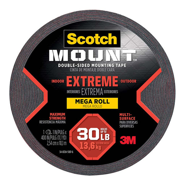 Scotch Extreme Mounting Tape 414h-l Mega Roll 2.54cm X 10.1m