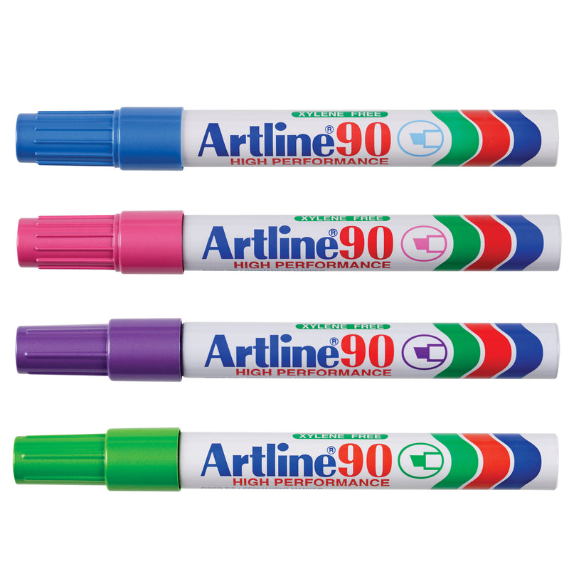 artline 90 permanent marker 5mm chisel nib box of 12