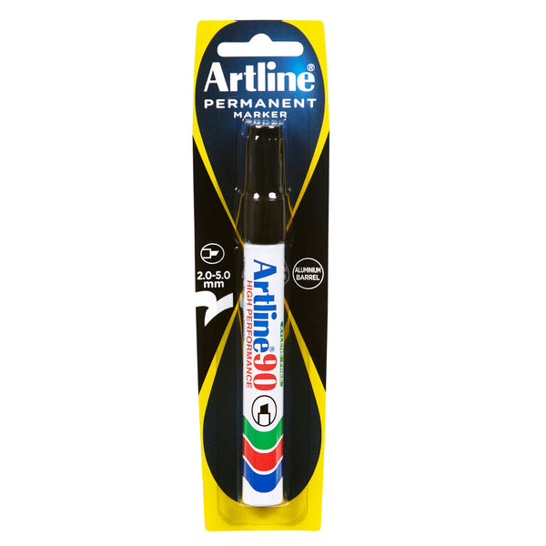 artline 90 permanent marker 5mm chisel nib#Colour_BLACK