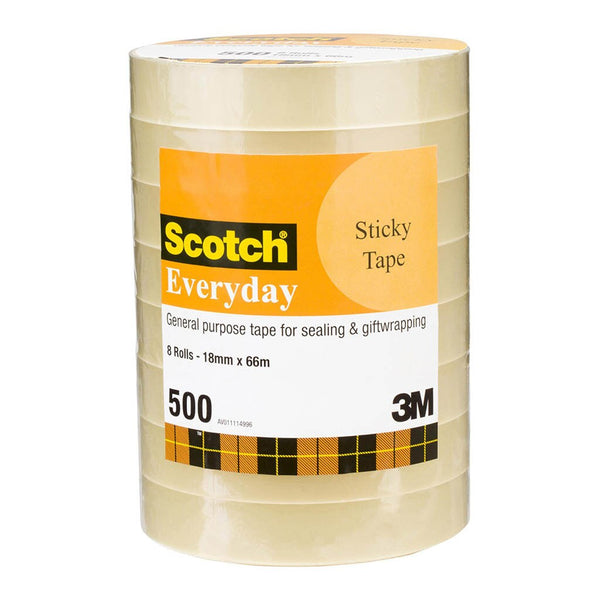 scotch everyday tape 500 18mmx66m pack of 8