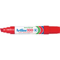 artline 100 permanent marker 12mm chisel nib pack of 6#Colour_RED