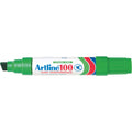 artline 100 permanent marker 12mm chisel nib pack of 6#Colour_GREEN