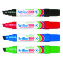 artline 100 permanent marker 12mm chisel nib assorted pack of 4
