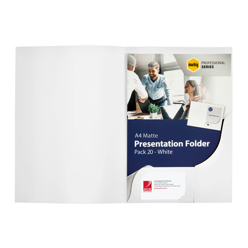 marbig® professional presentation folders a4 matte pack of 20