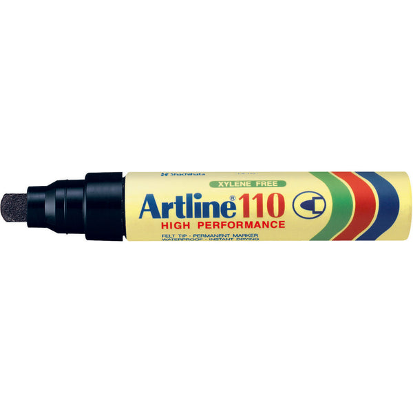 artline 110 permanent marker 4mm bullet nib black pack of 6