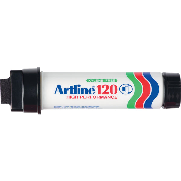 artline 120 permanent marker 20mm wedge nib black box of 6