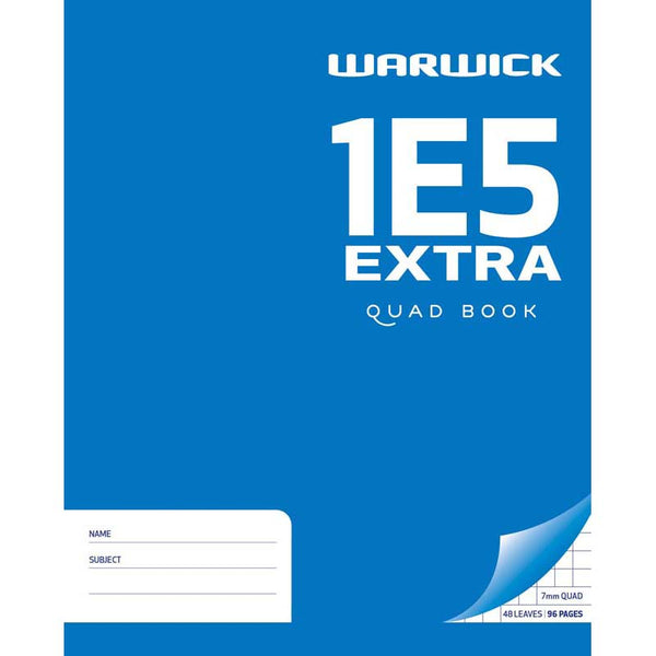 warwick exercise book 1e5 48 leaf extra quad 7MM 255x205MM
