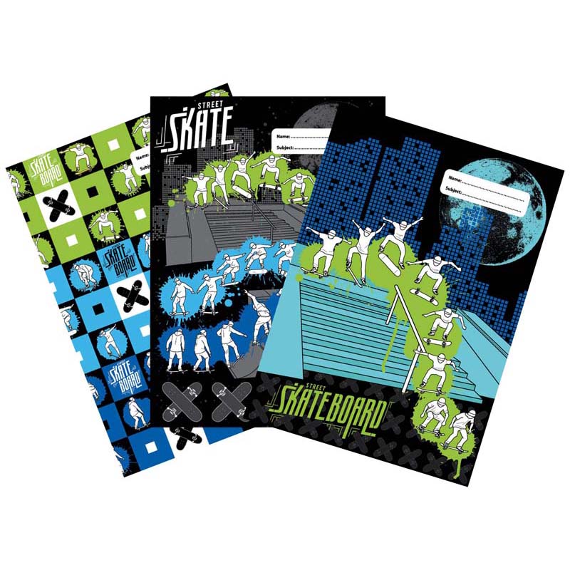 spencil skate paint book cover a4 assorted pack of 3 