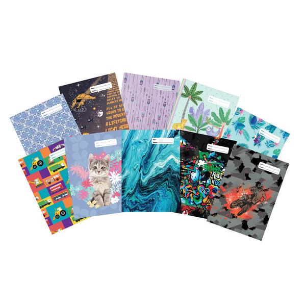 Spencil Book Cover A4 10 Assorted Designs