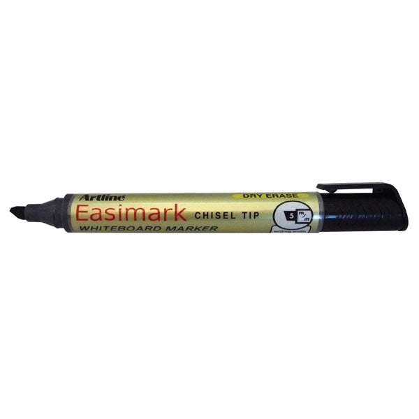 artline 159 easimark whiteboard marker 5mm chisel nib pack of 12#Colour_BLACK
