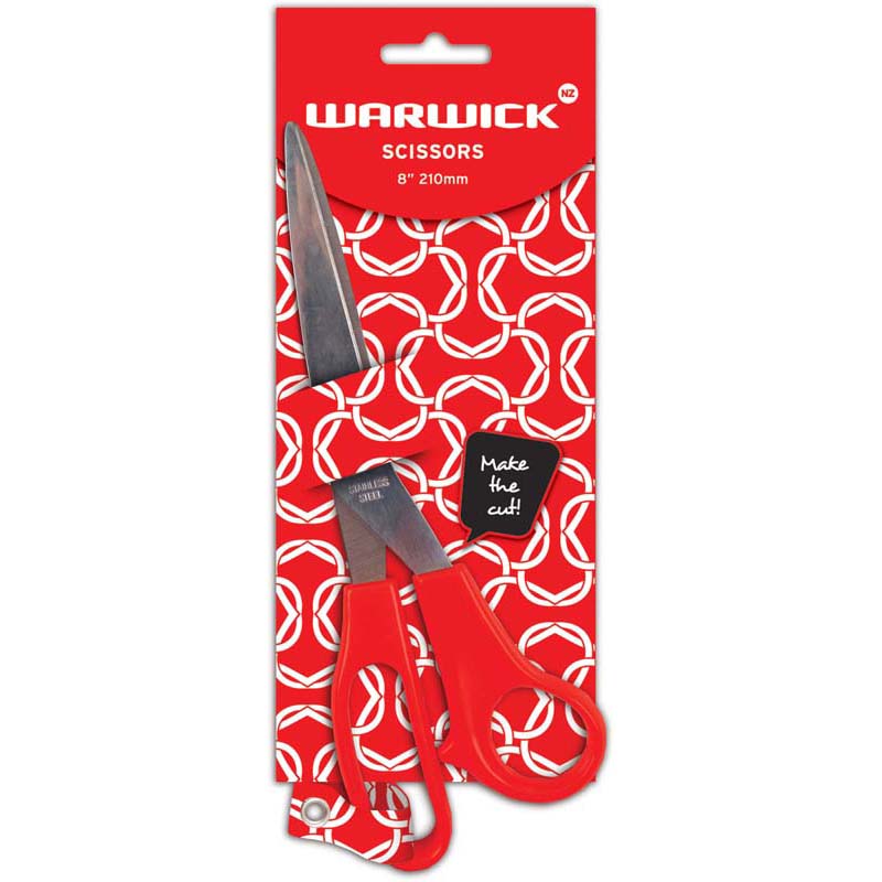 warwick school scissors size 8 inch 210mm general purpose red