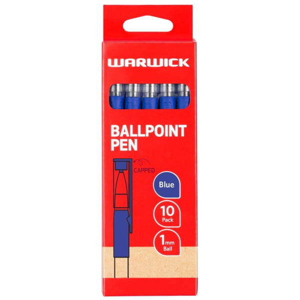 warwick pen ballpoint capped MEDIUM box of 10#colour_BLUE