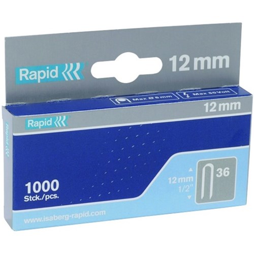 rapid staples 36/12 12 box of 1000