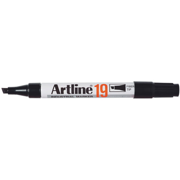 artline 19 industrial permanent marker 5mm chisel nib black box of 12
