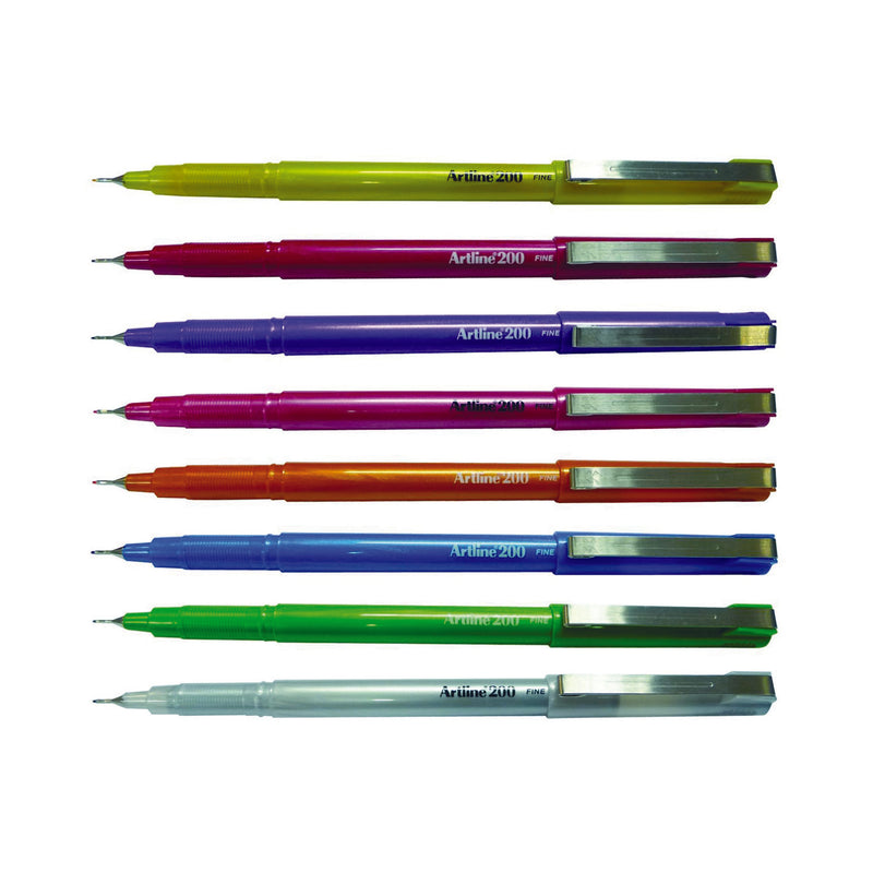 Artline 200 Bright Art Fineliner Pen 0.4mm Assorted