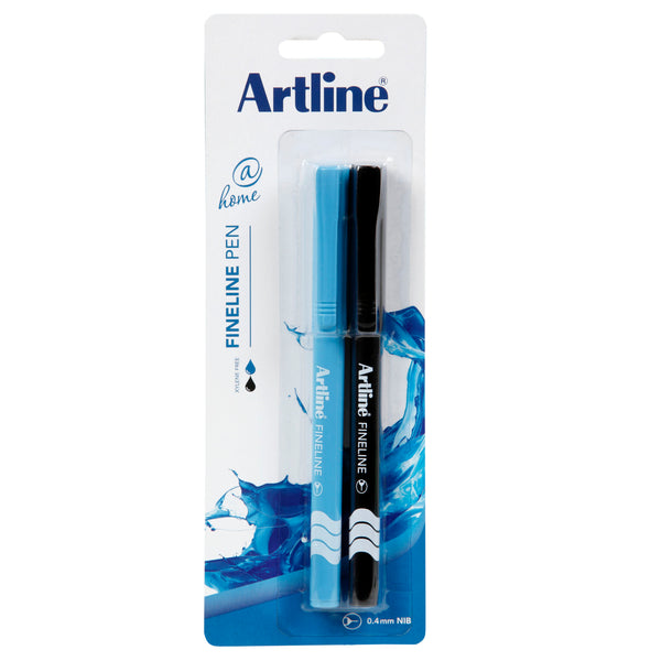 artline at home fineliner pen assorted - pack of 2 - box of 12