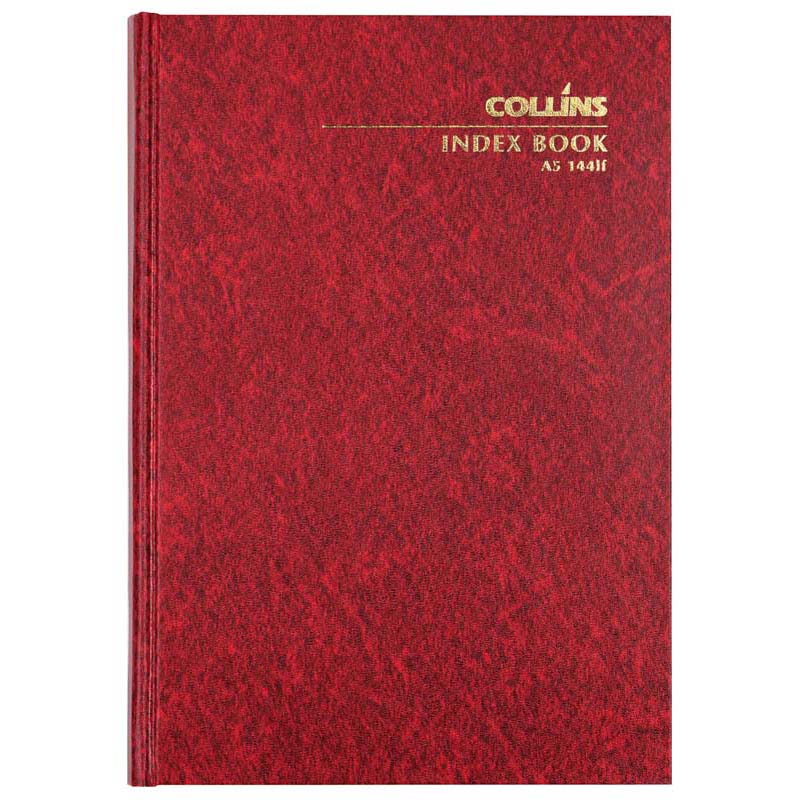 collins notebook indexed a5/144 144 leaf hard cover
