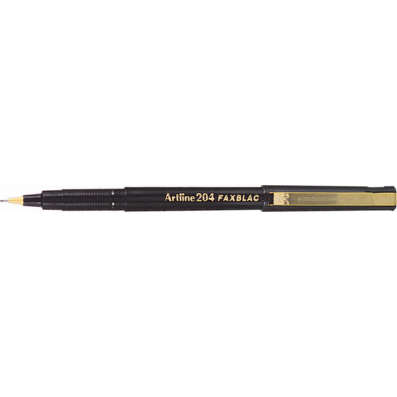 Artline 204 Faxblac Art Fineliner Pen 0.4mm Black Box Of 12