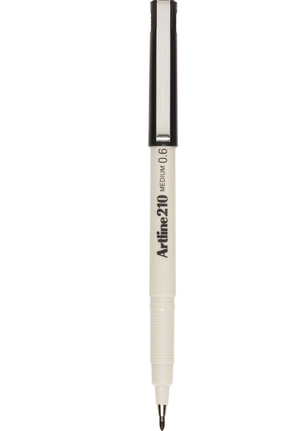 Artline 210 Art Fineliner Pen 0.6mm Box Of 12#Colour_BLACK