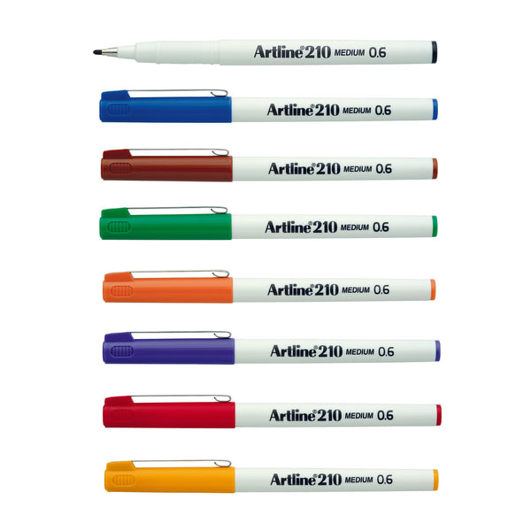 Artline 210 Art Fineliner Pen 0.6mm Assorted Pack Of 12