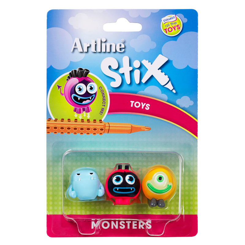 artline stix toys monsters pack of 3