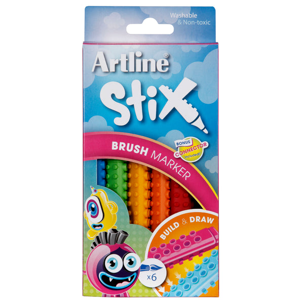 artline stix brush marker#Pack Size_PACK OF 6