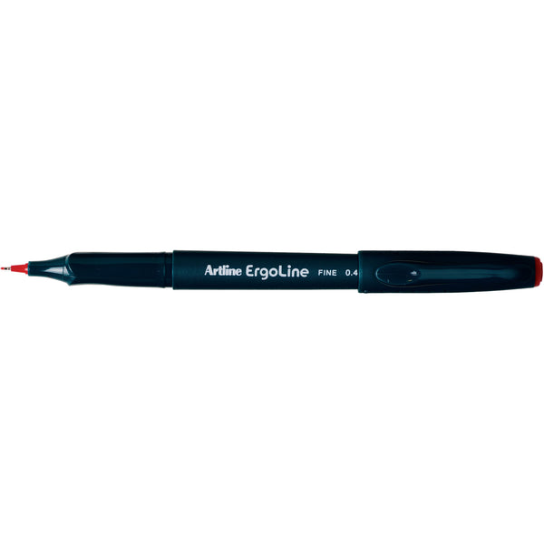 Artline 3400 Ergoline Art Fineliner Pen 0.4mm Box Of 12#Colour_RED