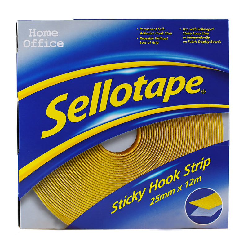 Sellotape Sticky Hook Strip Permanent 25MM X 12M
