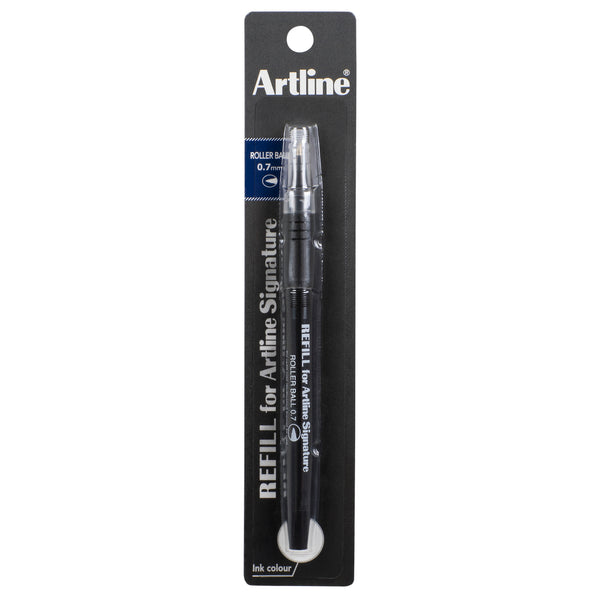 artline signature roller ball pen refill black - pack of 12