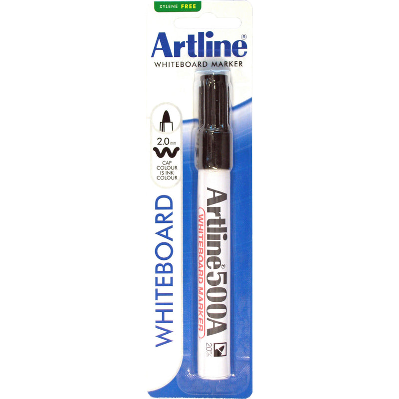 artline 500a whiteboard marker 2mm bullet nib black