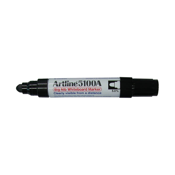 artline 5100a whiteboard marker 5mm bullet nib black box of 6