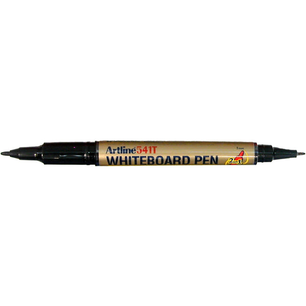 artline 541t whiteboard marker fine dual nib box of 12#Colour_BLACK