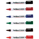 artline 550a whiteboard marker 1.2mm bullet nib assorted pack of 6