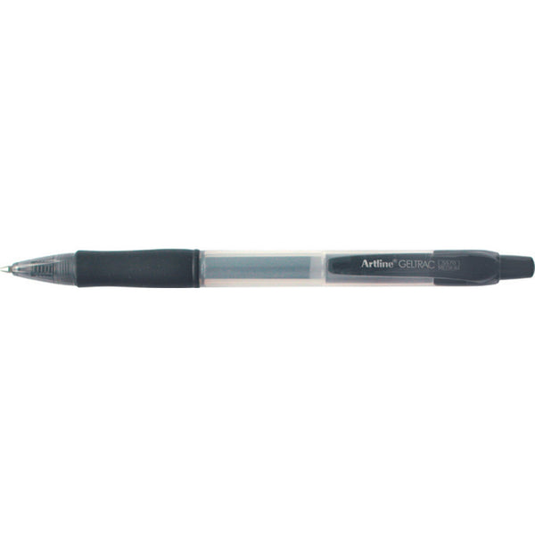 artline 5570 geltrac gel pen retractable medium box of 12#Colour_BLACK