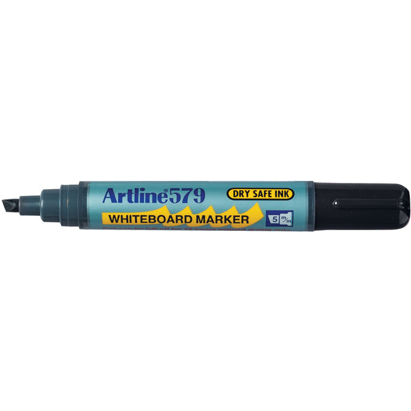 artline 579 whiteboard marker 5mm chisel nib box of 12#Colour_BLACK