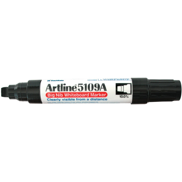 artline 5109a whiteboard marker 10mm chisel nib pack of 6#Colour_BLACK