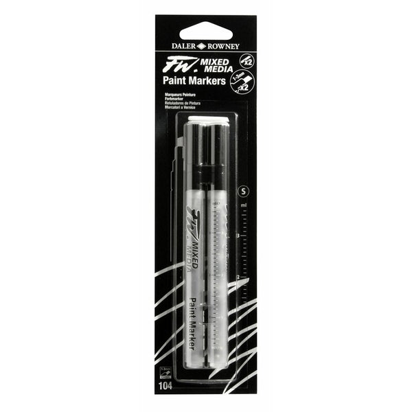 Daler Rowney Fw Mixed Media Small Paint Marker 1-3mm Set Of 2