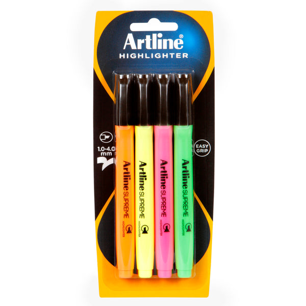 artline supreme highlighter assorted pack of 4