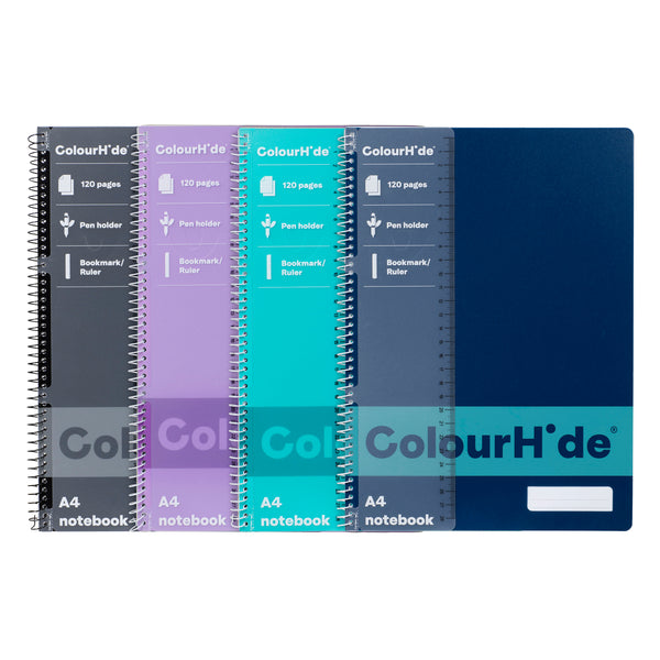 colourhide notebook a4 120 page - pack of 4