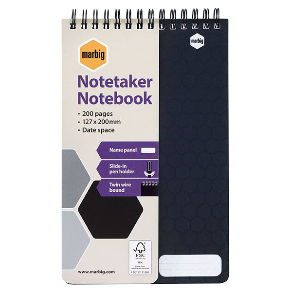 marbig® notebook notetaker 200x127mm 200 pages