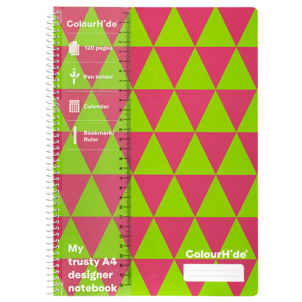 colourhide my designer notebook a4 120 page stripe - pack of 10