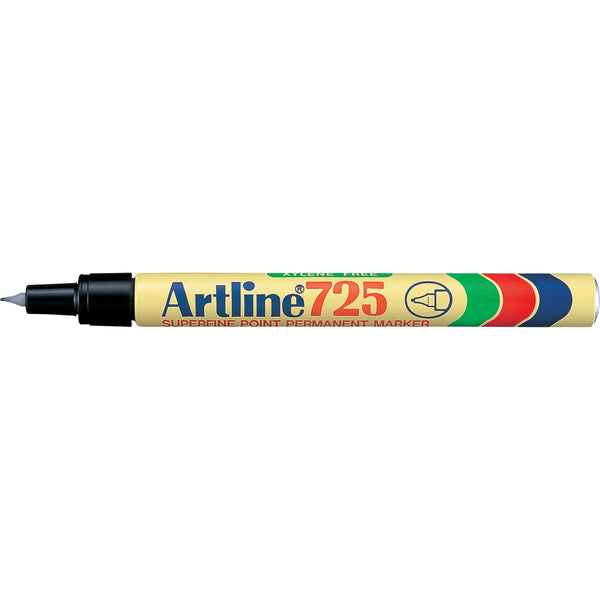 artline 725 permanent marker 0.4mm plastic nib black pack of 12