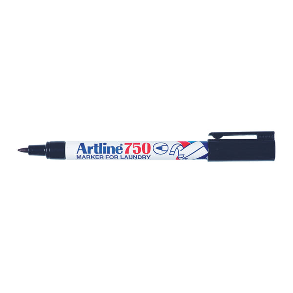 artline 750 laundry marker 0.7mm bullet nib black box of 12