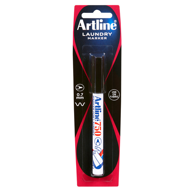 artline 750 laundry marker 0.7mm bullet nib black